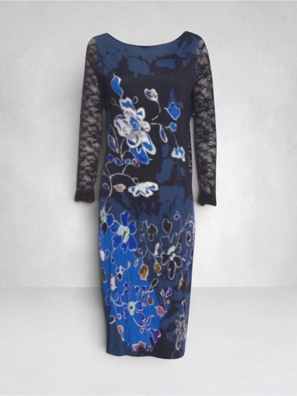 New! FUZZI Floral Print Midi Length Dress Size XL